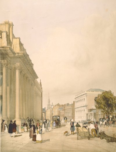 Vista del Board of Trade, Whitehall da Downing Street, 1842 da Thomas Shotter Boys